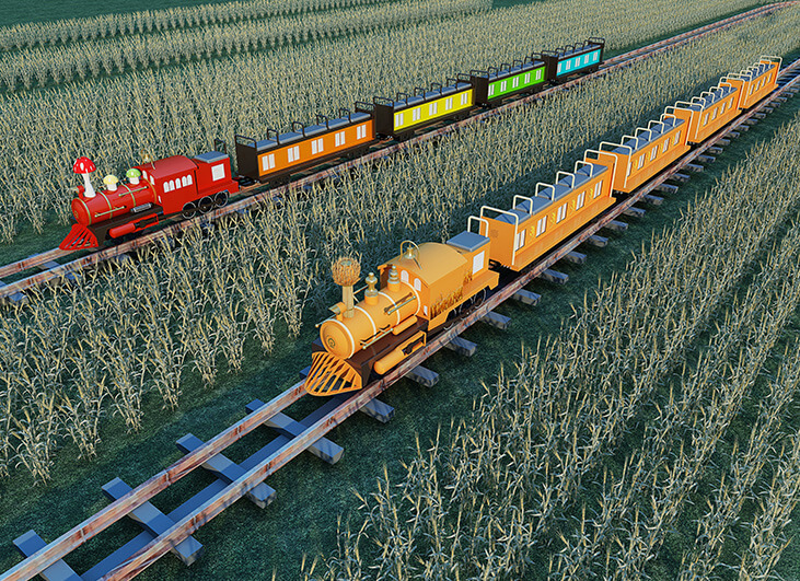 Customized Small Train Design Drawing